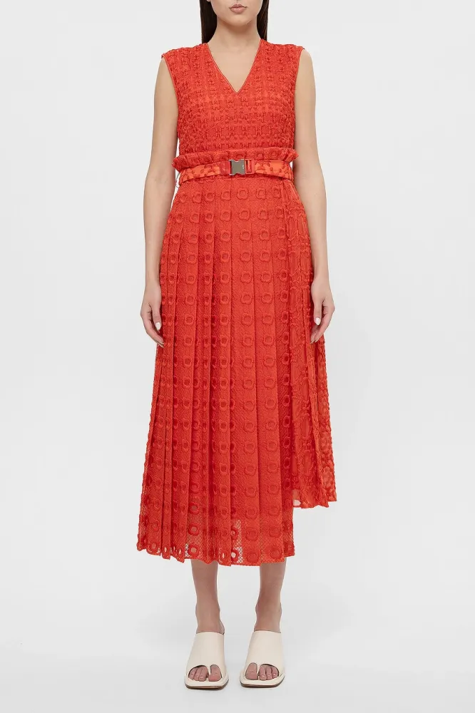 Шелковое платье Fendi Maxi красное | Fendi