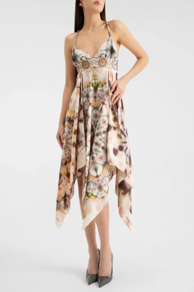 Платье Dior Шелковое с Принтом – Коктейльный Образ