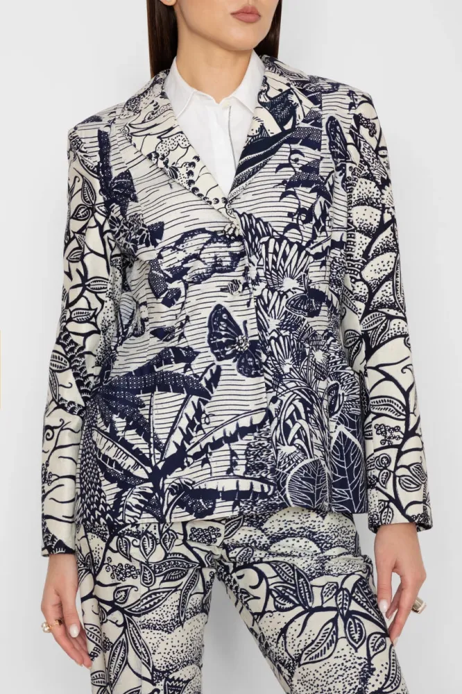 Пиджак Dior Toile de Jouy Белый/Синий | Купить онлайн