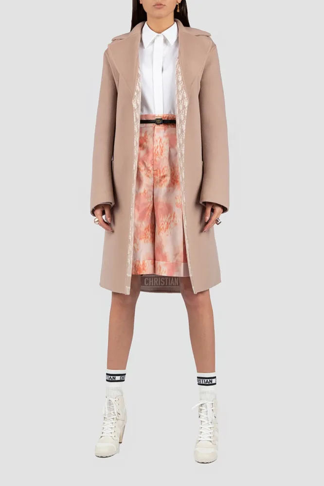 Шорты-Бермуды Dior: Шелковая Тафта, Розовый Пион