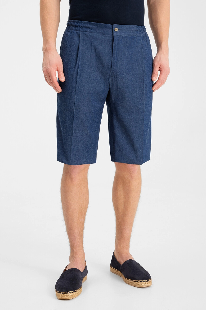 Бермуды Kiton: темно-синие, хлопок, для активного отдыха