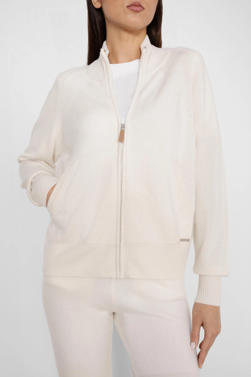 Kiton Белая Кашемировая Олимпийка | Спортивная Одежда