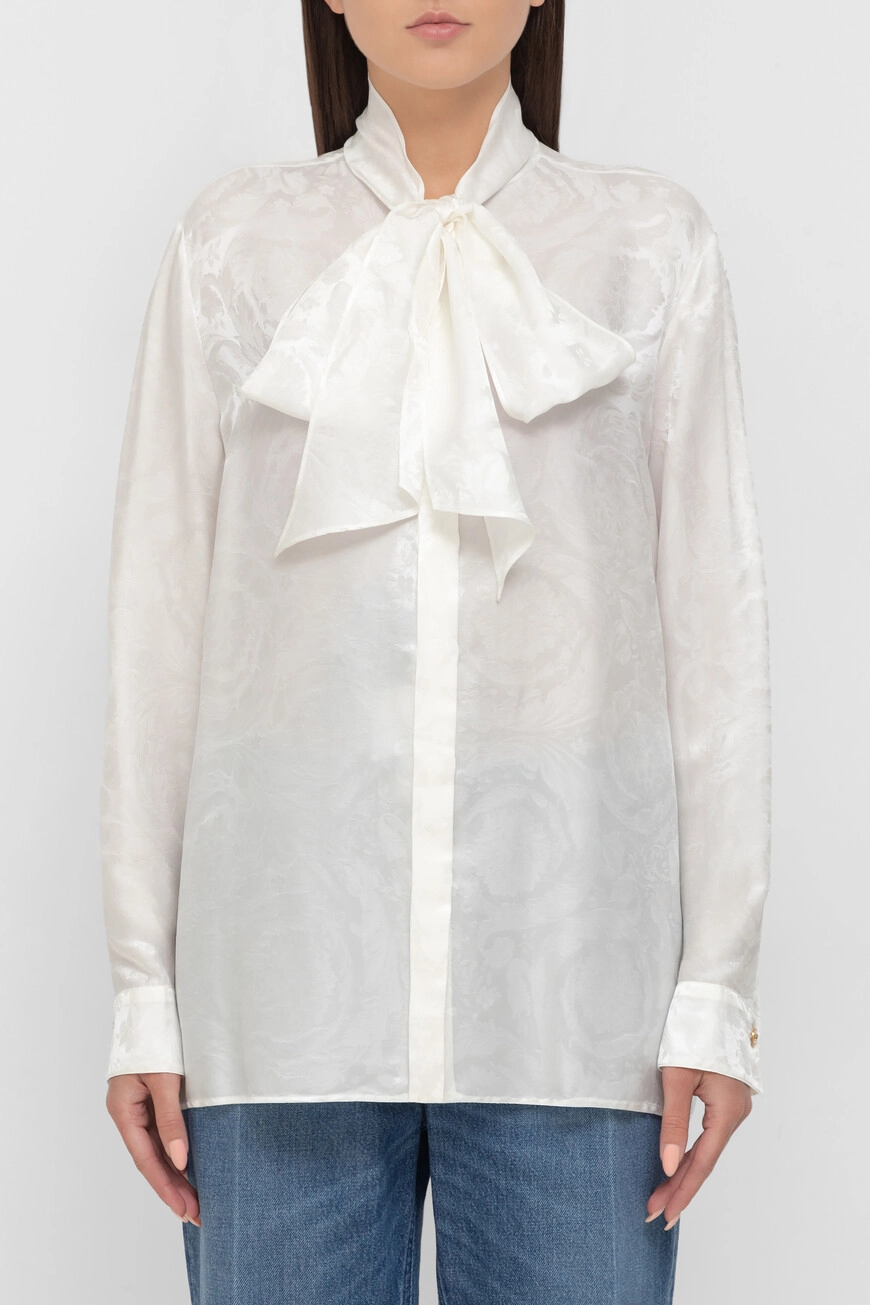 Рубашка Versace Белая | Мотив Barocco | Купить Онлайн