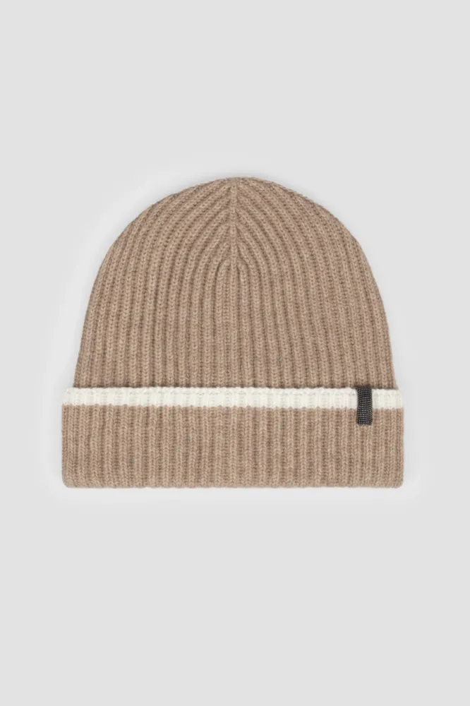 Шапка Brunello Cucinelli кашемир беж. Monili