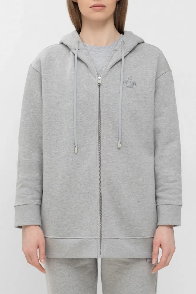 Толстовка Fendi | Серый Меланж | Хлопок | Купить Онлайн