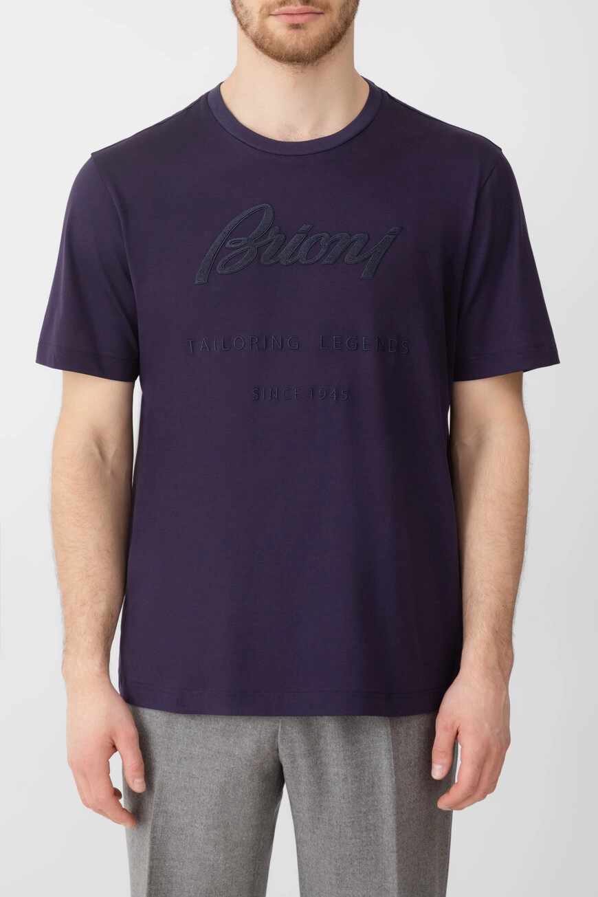  Футболка Brioni сапфировая — органический хлопок GOTS 