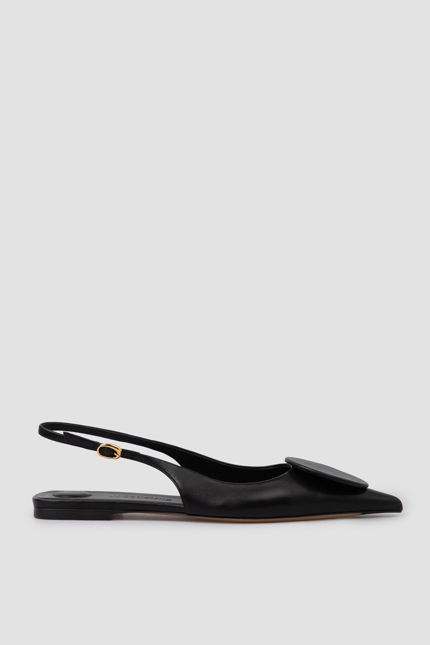 Jacquemus Duelo: Черные кожаные слингбэки | Купить онлайн