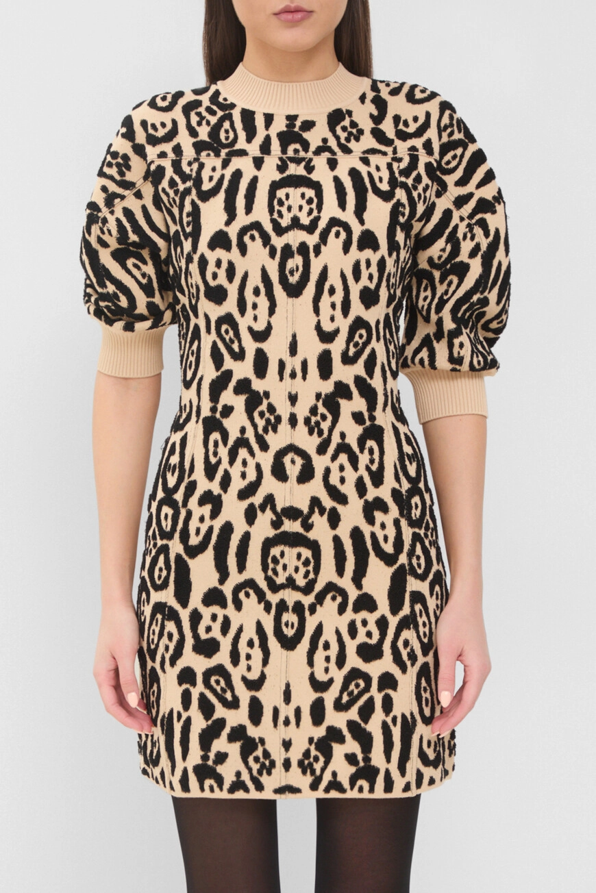 Платье Max Mara: Анималистичный принт, Жаккард. Купить онлай