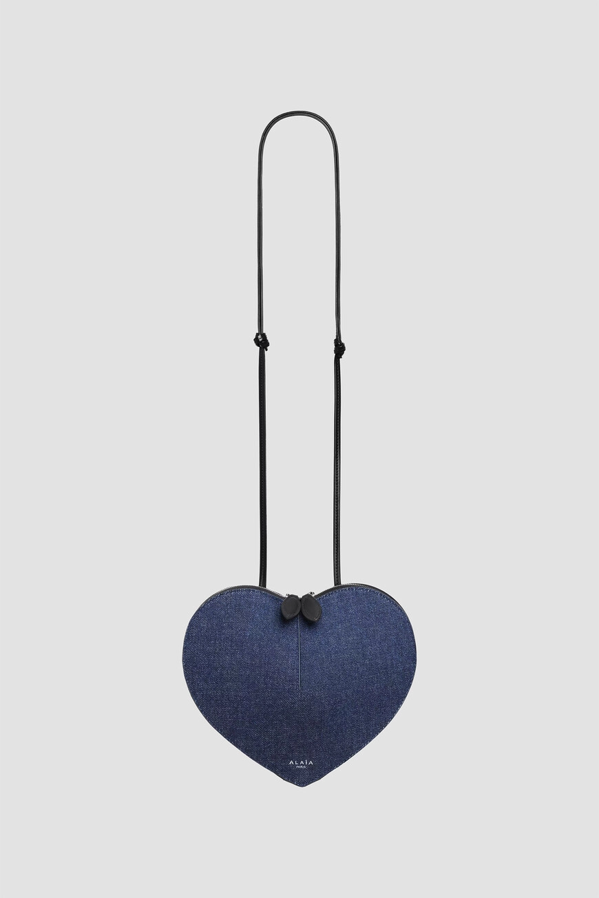 Сумка Alaia Le Cœur: Японский деним, синий цвет