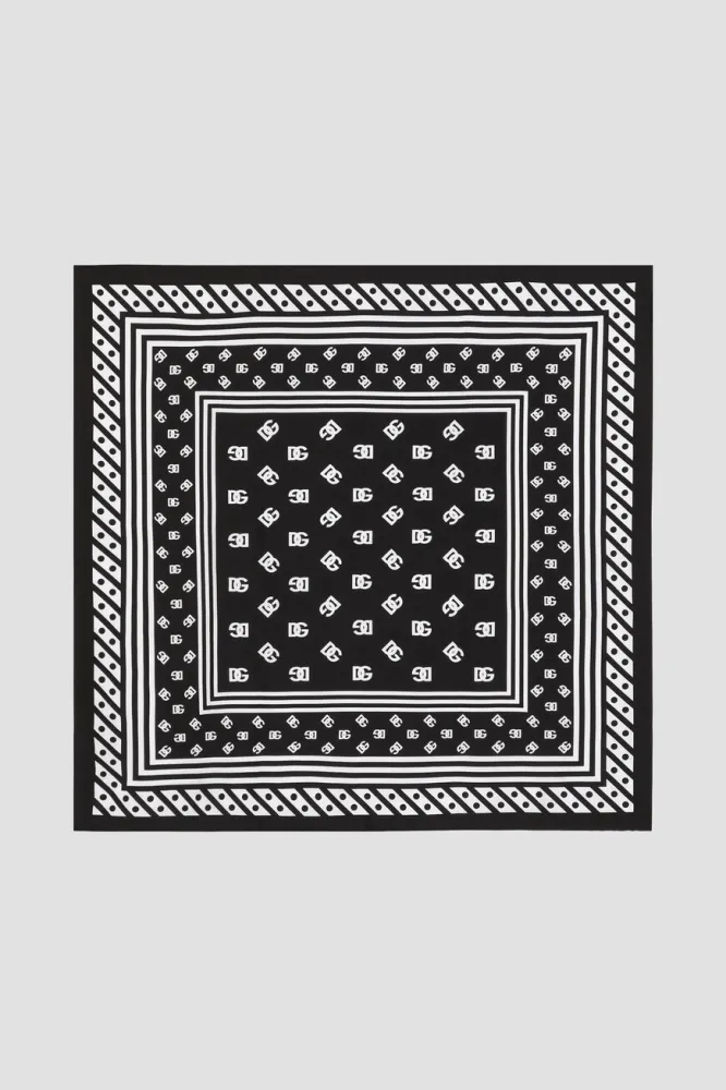 Платок Dolce & Gabbana DNA из шелка в чёрно-белом