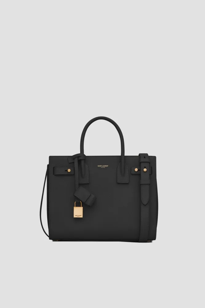 Saint Laurent Sac De Jour Nano: Черная кожаная сумка