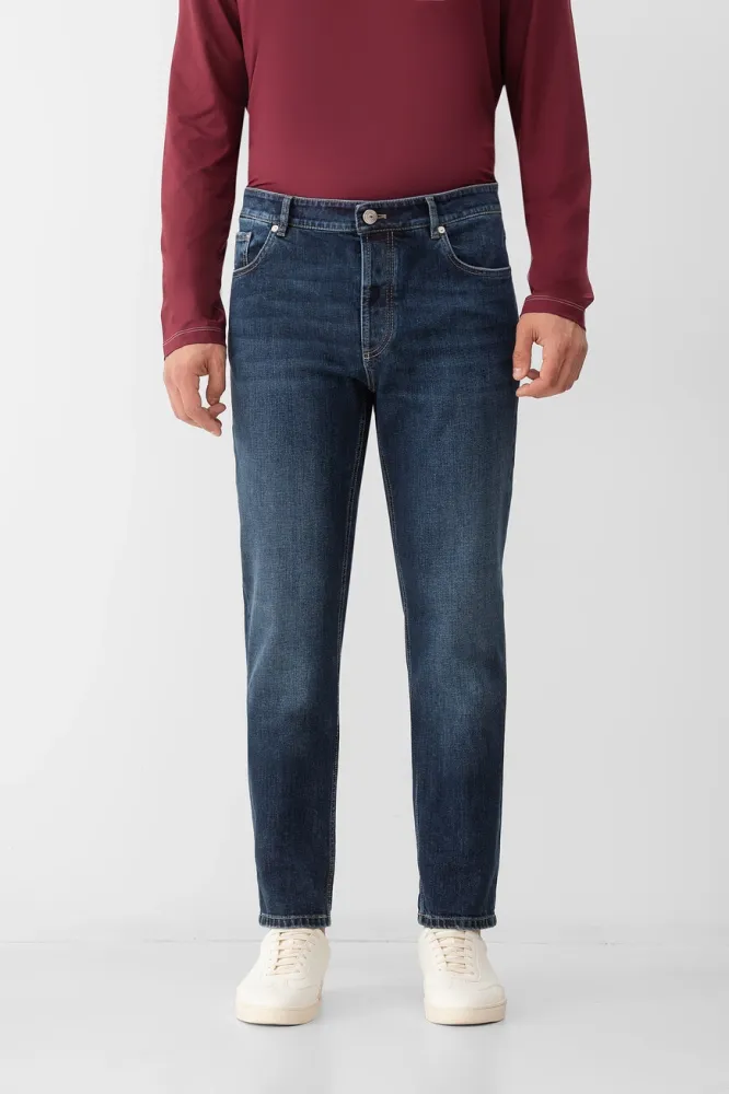 Джинсы Brunello Cucinelli: Темно-синие, Прямой крой
