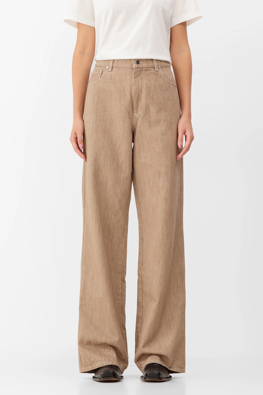 Брюки Kiton: Хлопок, Бежевые...