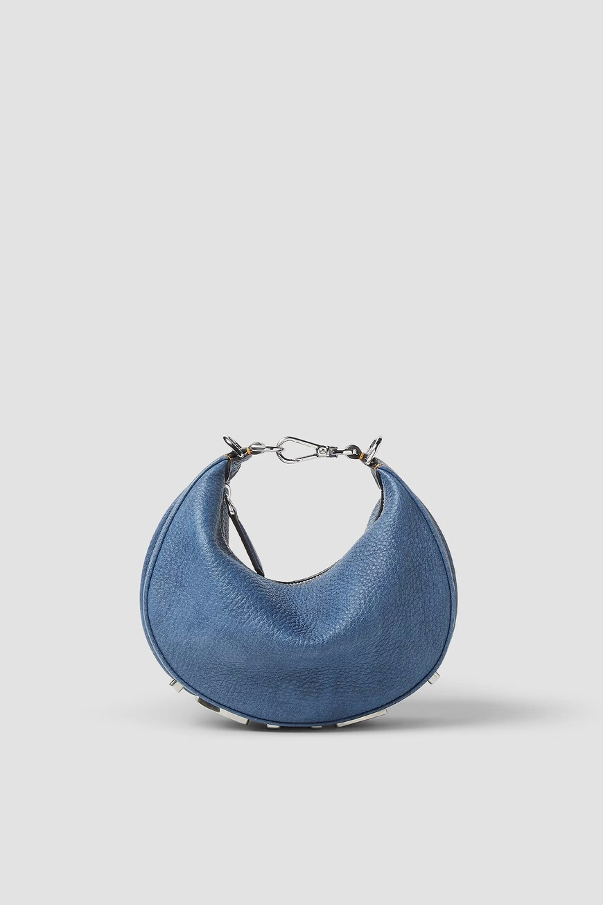 Fendi Fendigraphy Mini: Синяя Кожаная Сумка Хобо | Купить Он