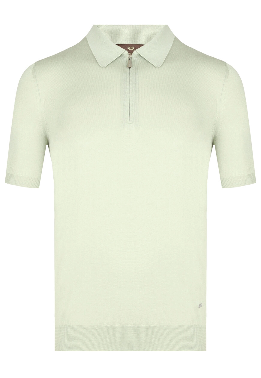 Поло Mandelli: Хлопок/Шелк, Мятное. Купить онлайн