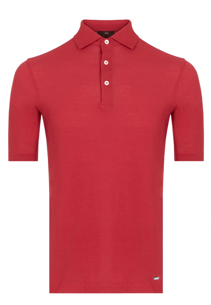 Поло Mandelli красное: премиум хлопок, стиль и комфорт